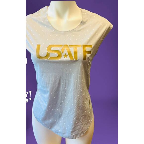 Nike Tennis Shirt USATF Standard Fit Reflective Star Womens Fitted XS New Fitted - Picture 1 of 7